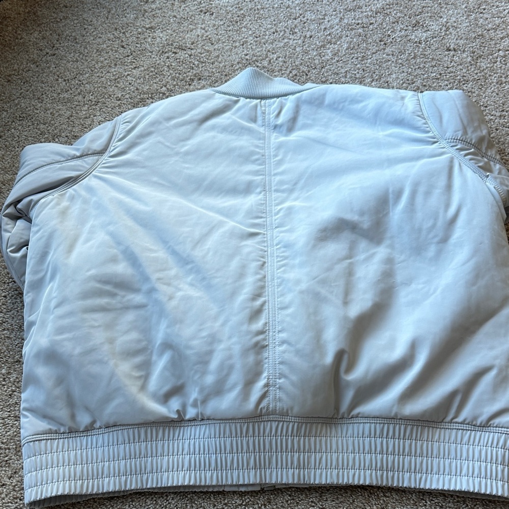 Athleta Soft Gray Bomber Jacket-Medium - image 6